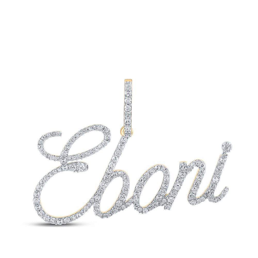 10kt Yellow Gold Men's Diamond Eboni Charm Pendant - A Dazzling Statement Piece! - Splendid Jewellery