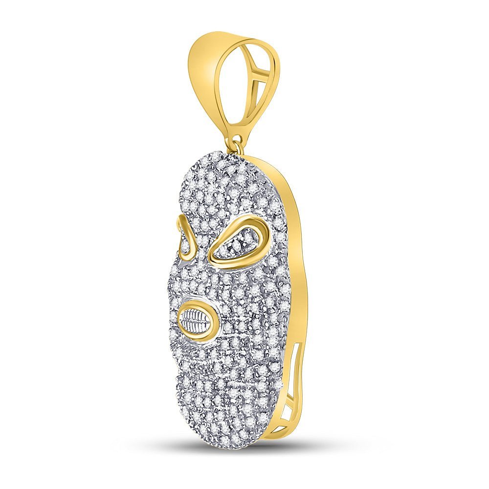 10kt Yellow Gold Men's Diamond Hood Mask Charm Pendant - 5/8 Cttw - Splendid Jewellery