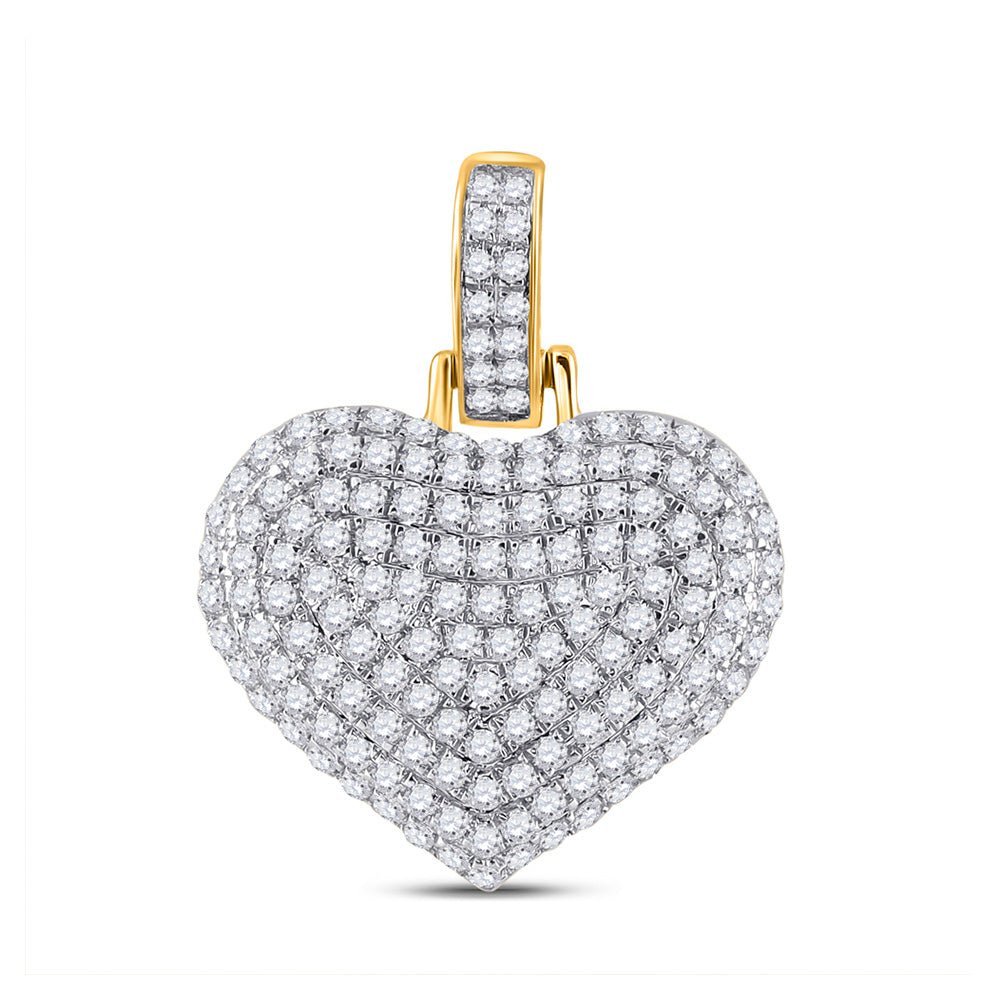 10kt Yellow Gold Men's Heart Diamond Charm Pendant - 1/2 Cttw - Splendid Jewellery - Splendid Jewellery