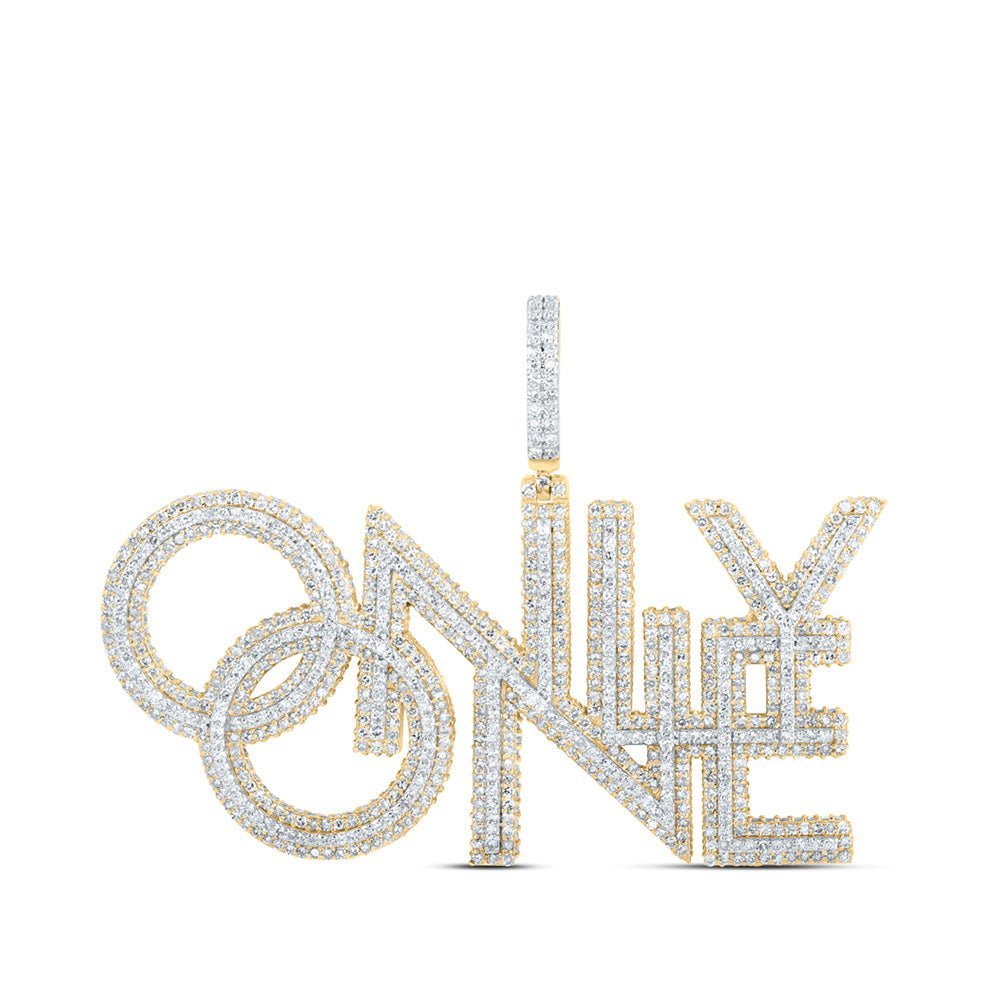 10kt Yellow Gold Men's Round Diamond Charm Pendant - Captivating 4 - 3/8 Cttw Jewelry Piece - Splendid Jewellery