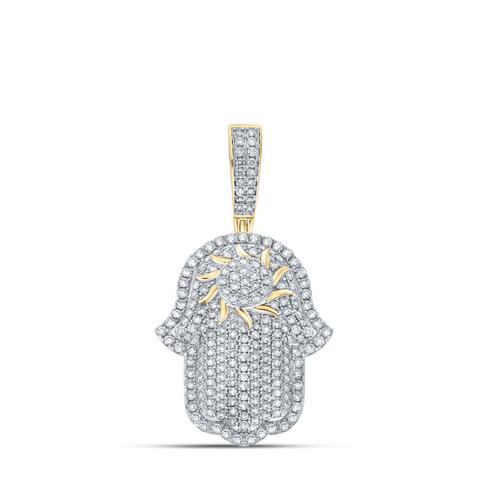 10kt Yellow Gold Men's Round Diamond Charm Pendant - Exquisite Brilliance - Splendid Jewellery