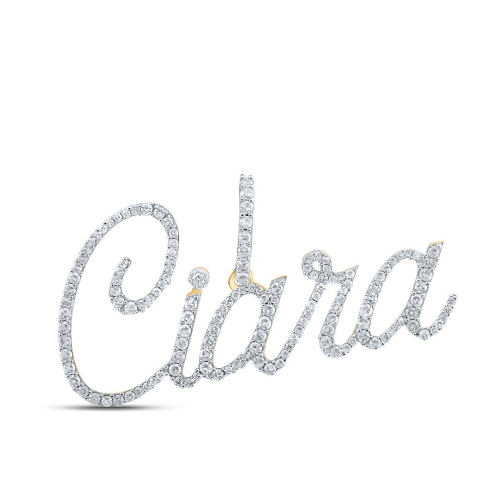 10kt Yellow Gold Men's Round Diamond Ciara Charm Pendant - 3/4 Cttw | Splendid Jewellery - Splendid Jewellery