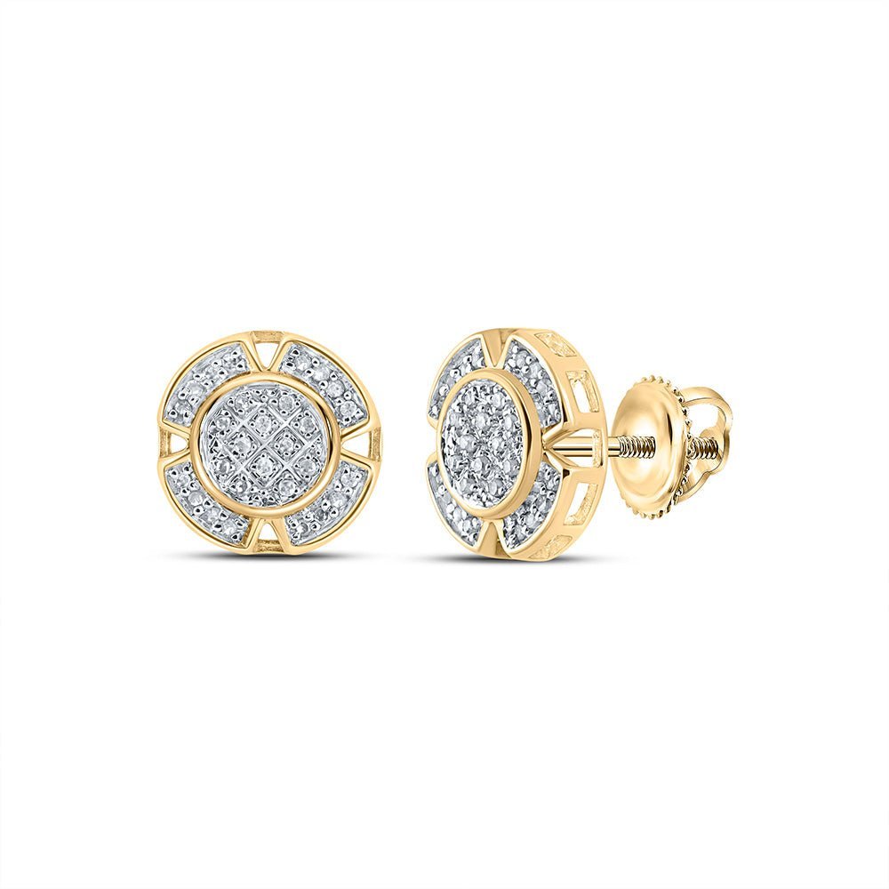 10kt Yellow Gold Men's Round Diamond Circle Earrings - Captivating Brilliance - Splendid Jewellery