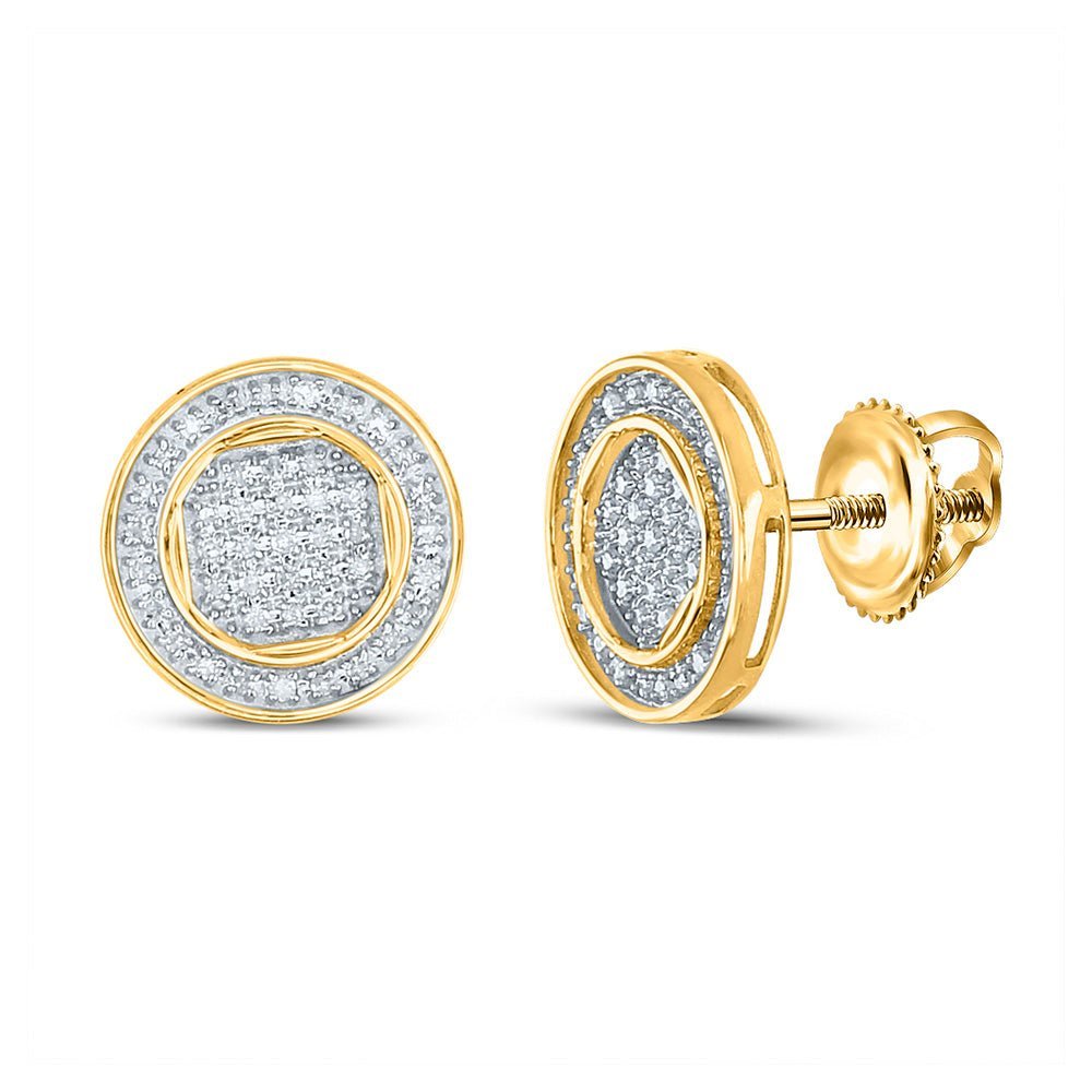 10kt Yellow Gold Men's Round Diamond Circle Earrings - Captivating Brilliance - Splendid Jewellery