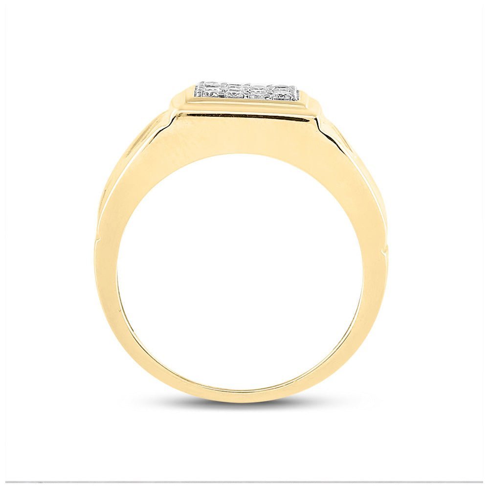10kt Yellow Gold Men's Round Diamond Cluster Ring 1/3 Cttw | Splendid Brilliance - Splendid Jewellery