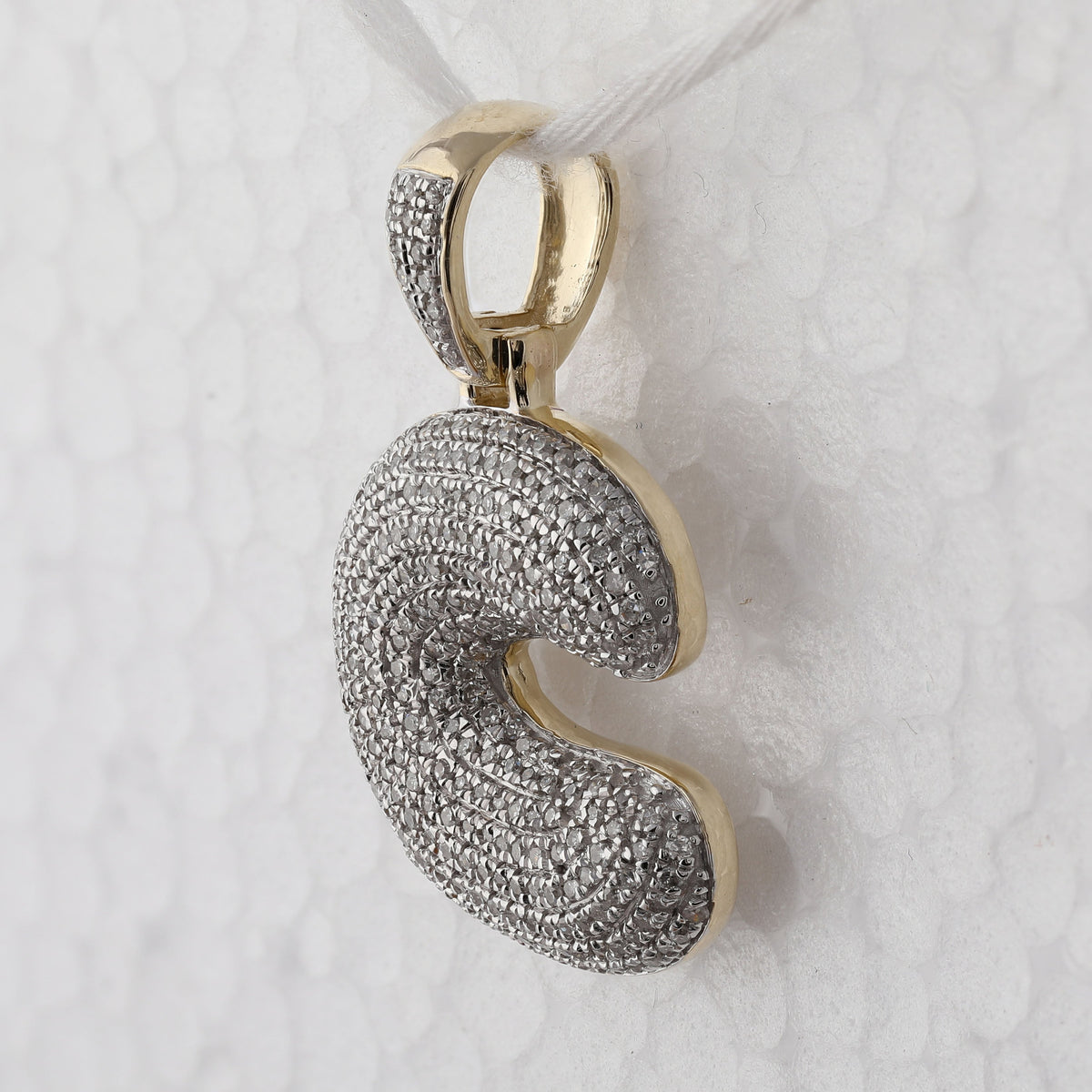 10kt Yellow Gold Men's Round Diamond Initial C Letter Charm Pendant 3/4 Cttw - A Dazzling Statement of Personalized Style - Splendid Jewellery