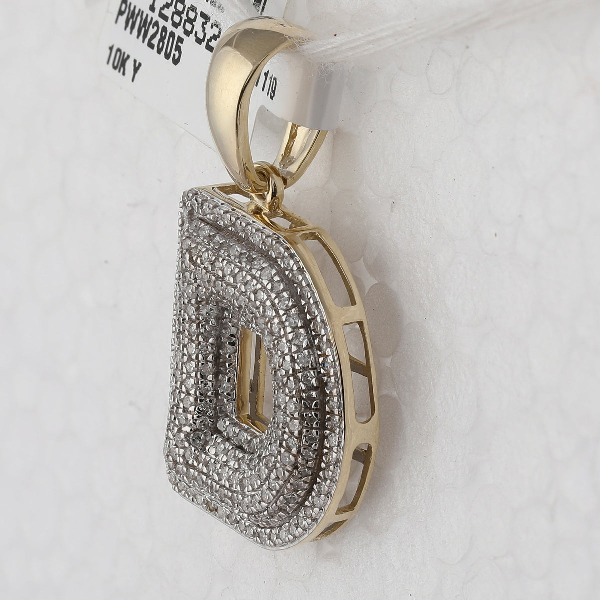 10kt Yellow Gold Men's Round Diamond Initial D Letter Charm Pendant - 5/8 Cttw | Splendid Jewellery - Splendid Jewellery