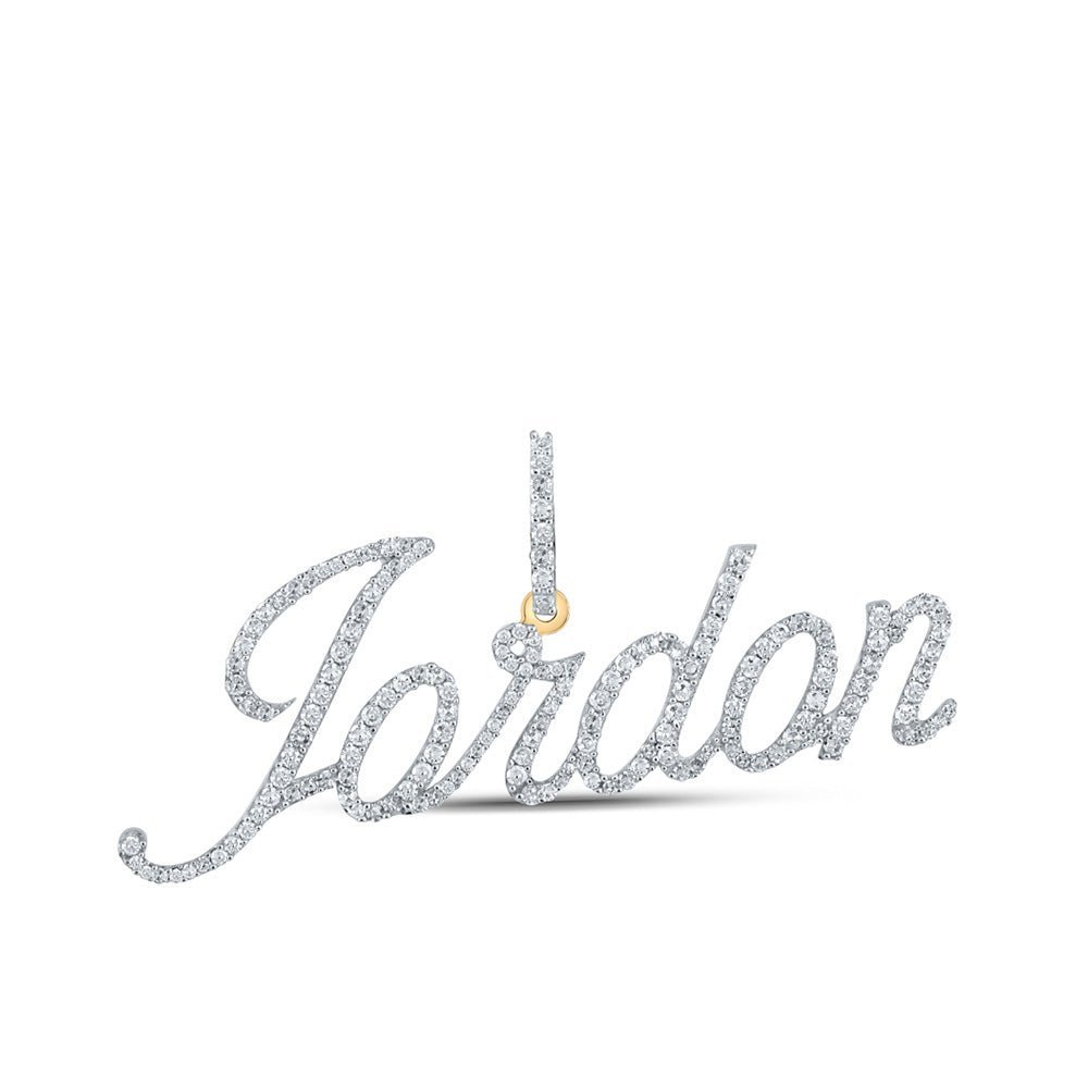 10kt Yellow Gold Men's Round Diamond Jordan Charm Pendant - 7/8 Cttw - Splendid Jewellery