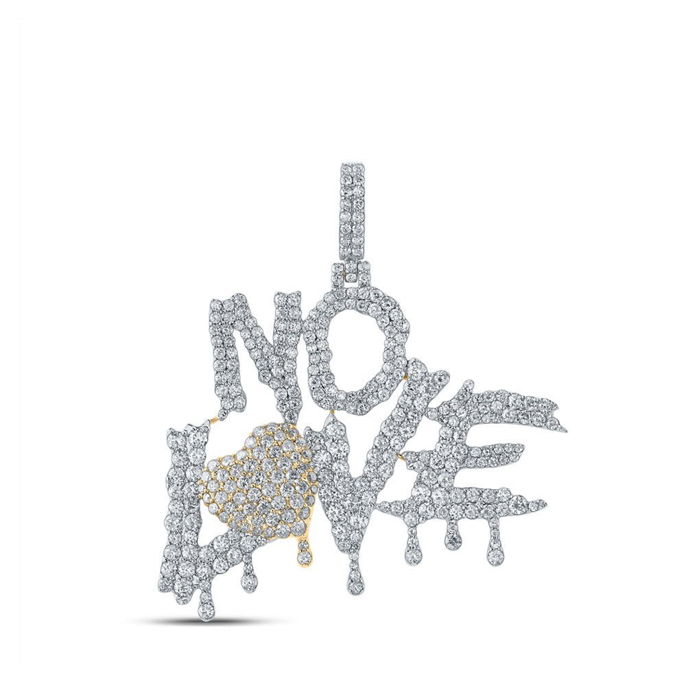 10kt Yellow Gold Men's Round Diamond No Love Charm Pendant - Captivating Brilliance - Splendid Jewellery
