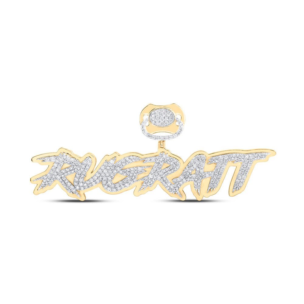 10kt Yellow Gold Men's Round Diamond RUGRATT Charm Pendant - 2 - 5/8 Cttw | Splendid Jewellery - Splendid Jewellery