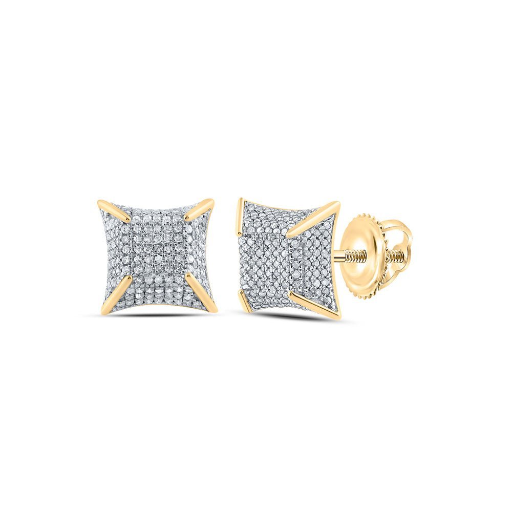 10kt Yellow Gold Men's Square Diamond Earrings - 1/2 Cttw | Exquisite Jewellery - Splendid Jewellery
