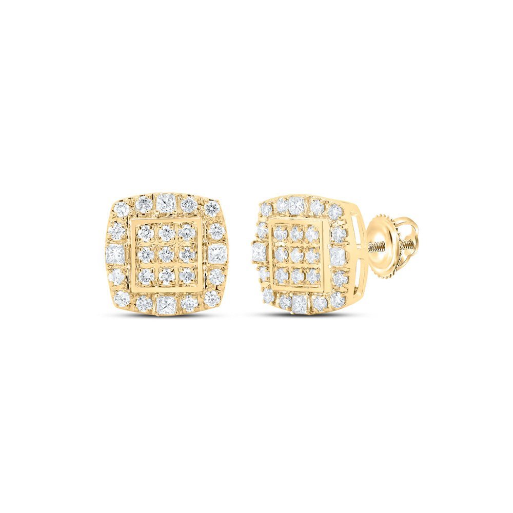 10kt Yellow Gold Men's Square Diamond Earrings - 1/2 Cttw | Splendid Jewellery - Splendid Jewellery