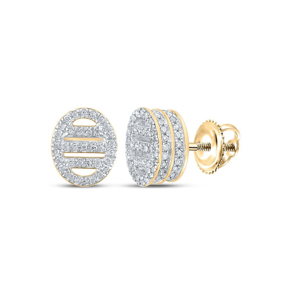 10kt Yellow Gold Oval Diamond Earrings - Timeless Elegance and Sparkling Brilliance - Splendid Jewellery