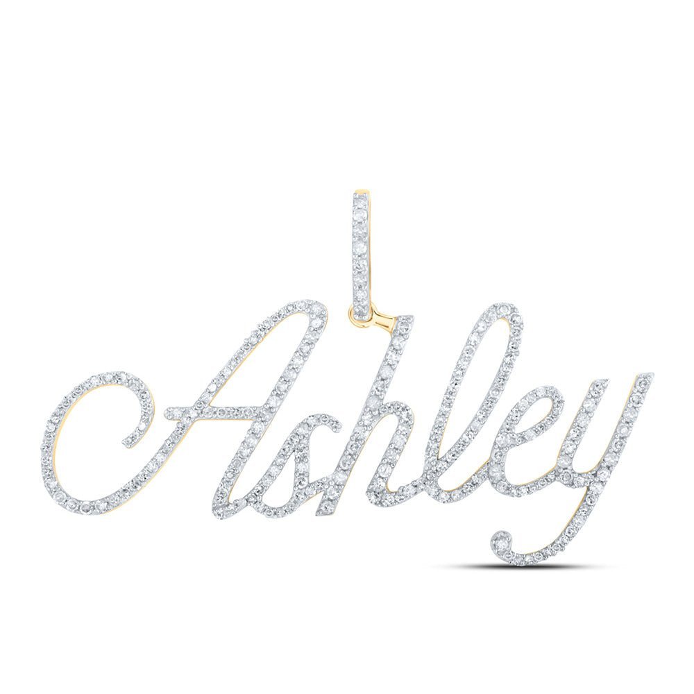 10kt Yellow Gold Personalized Diamond Initial Pendant - ASHLEY Name - Splendid Jewellery