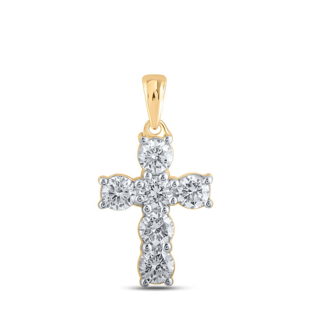 10kt Yellow Gold Radiant Diamond Cross Pendant: A Timeless Symbol of Faith and Elegance - Splendid Jewellery