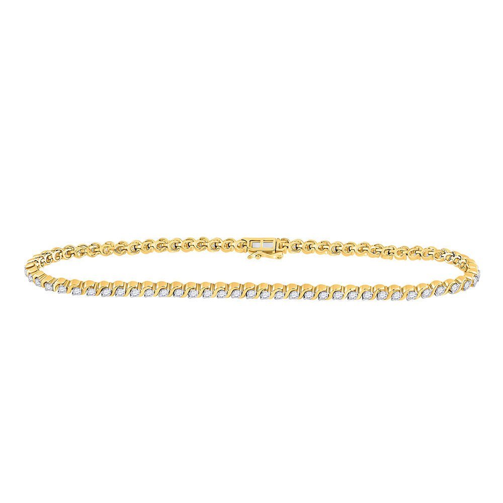 10kt Yellow Gold Radiant Diamond Tennis Bracelet - 1 Cttw | Splendid Jewellery - Splendid Jewellery