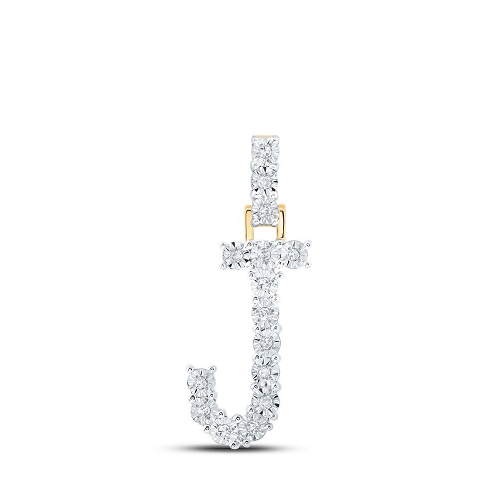 10kt Yellow Gold Round Diamond Initial Pendant - Splendid Jewellery