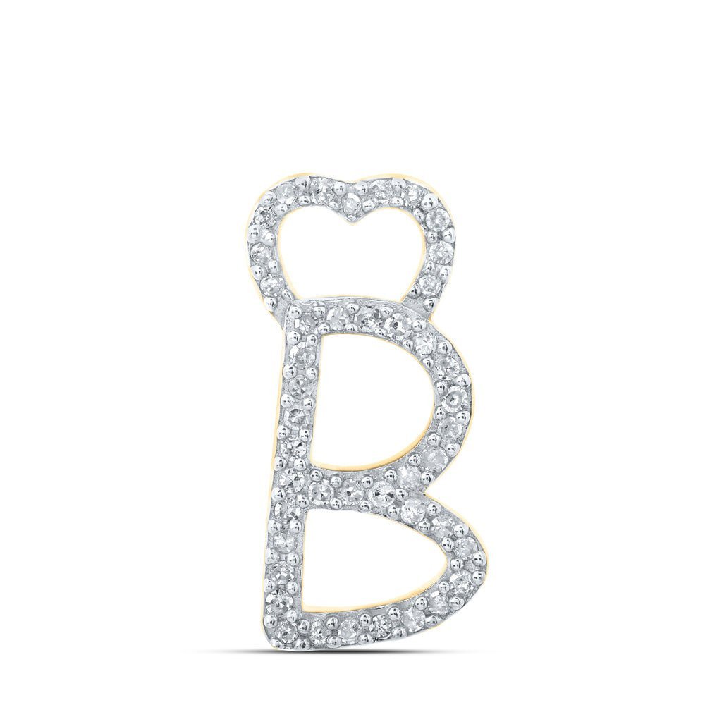 10kt Yellow Gold Round Diamond Initial Pendant - A Symbol of Elegance and Individuality - Splendid Jewellery