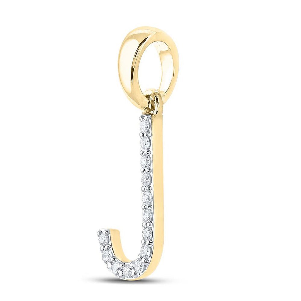 10kt Yellow Gold Round Diamond Initial Pendant - Personalized Elegance - Splendid Jewellery
