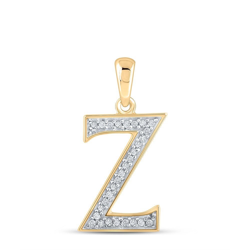 10kt Yellow Gold Round Diamond Initial Z Letter Pendant: A Personalized Touch of Elegance and Glamour - Splendid Jewellery