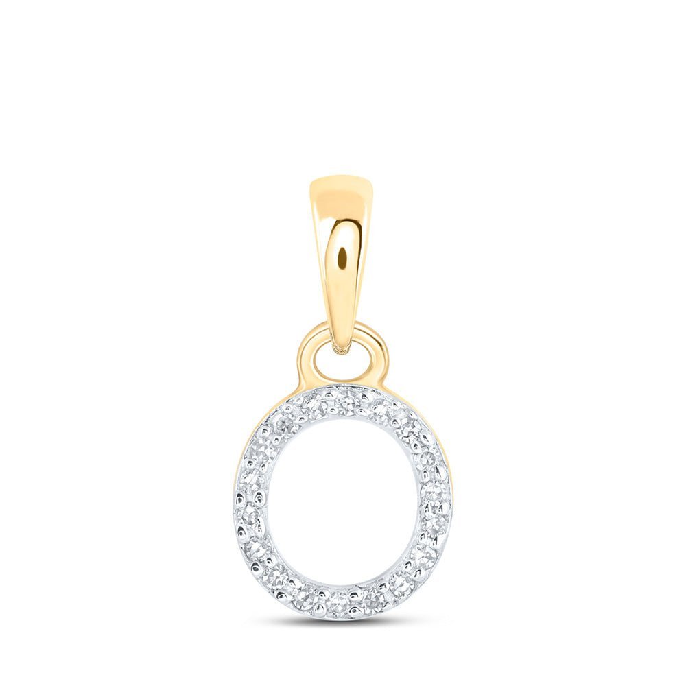 10kt Yellow Gold Round Diamond O Initial Pendant - A Touch of Elegance and Personalization - Splendid Jewellery