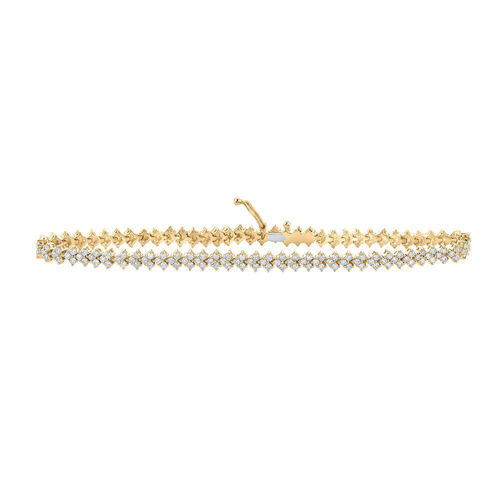 10kt Yellow Gold Sparkling Diamond Fashion Bracelet - 2 - 1/2 Carat Total Weight - Splendid Jewellery