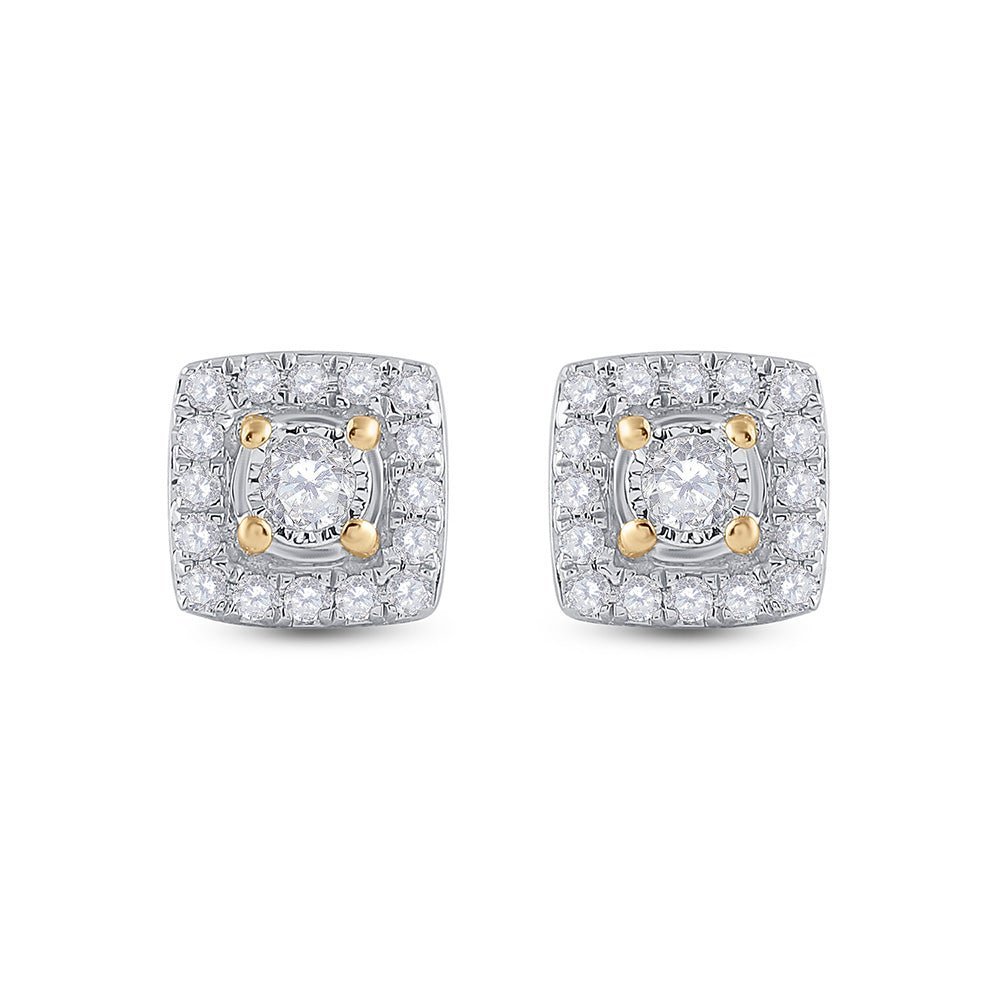 10kt Yellow Gold Square Diamond Earrings - A Captivating Brilliance - Splendid Jewellery
