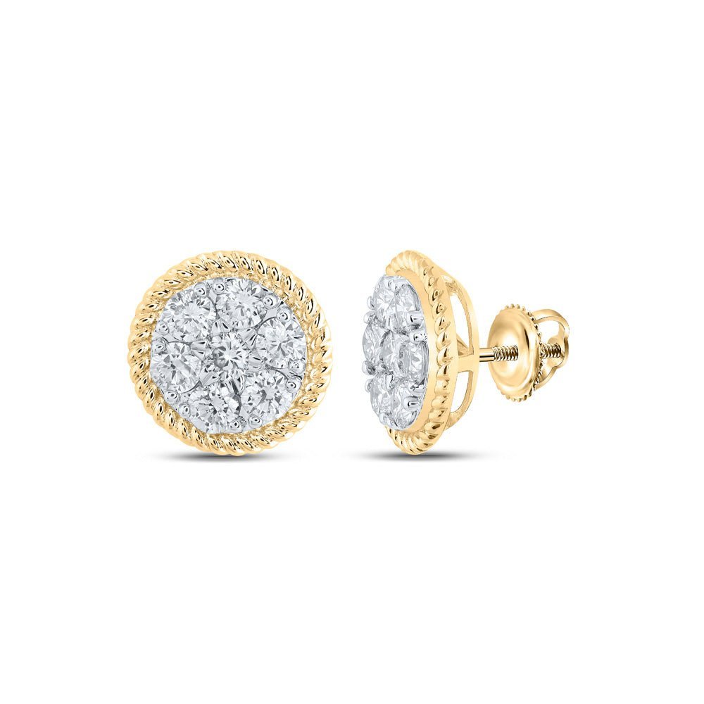 10kt Yellow Gold Women's Mesmerizing Diamond Cluster Earrings - Splendid Jewellery