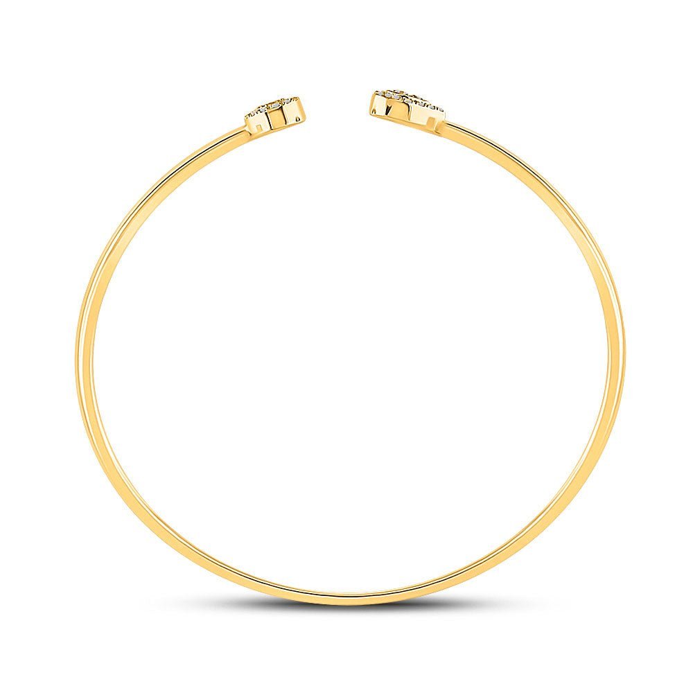 10kt Yellow Gold Women's Round Diamond Cluster Bangle Bracelet 1/5 Cttw | Radiant Brilliance - Splendid Jewellery