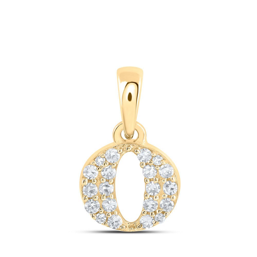 10kt Yellow Gold Womens Round Diamond O Initial Letter Pendant - A Symbol of Individuality and Elegance - Splendid Jewellery