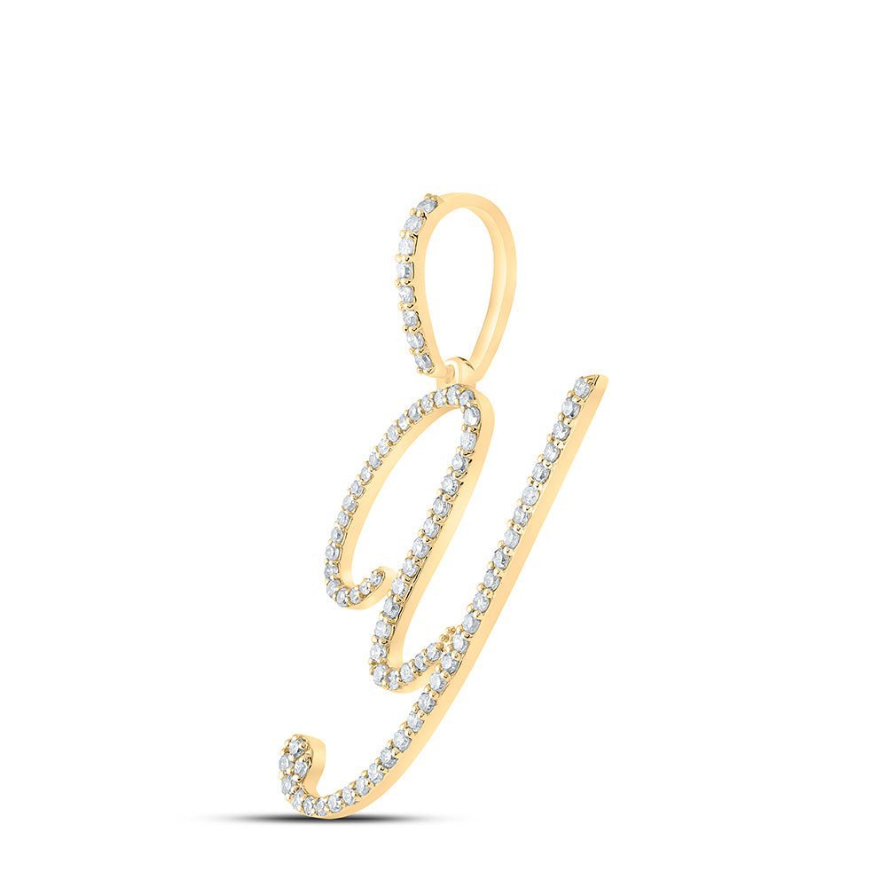 10kt Yellow Gold Womens Round Diamond Y Initial Letter Pendant - Personalized Elegance at Its Finest - Splendid Jewellery