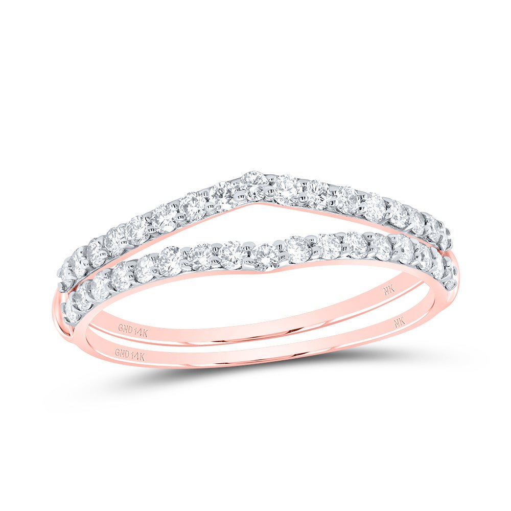 14K Rose Gold Diamond Enhancer Ring 1/2 Cttw - Splendid Jewellery