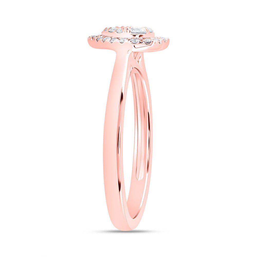 14K Rose Gold Diamond Fashion Heart Ring 1/3 Cttw - Splendid Jewellery