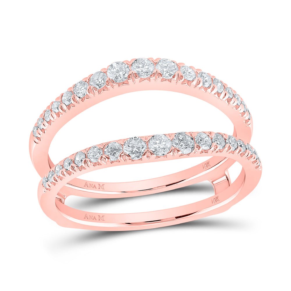 14K Rose Gold Round Diamond Enhancer Ring 1/2 Cttw - Splendid Jewellery
