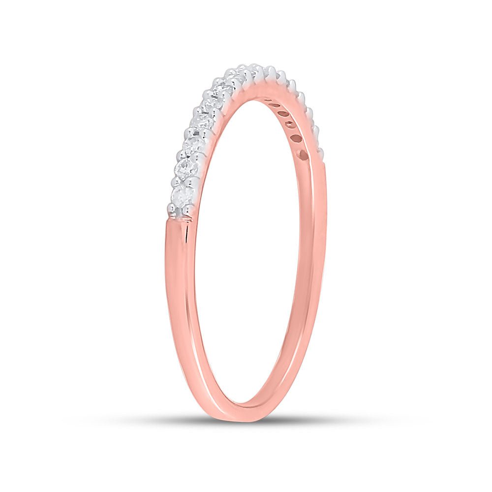 14K Rose Gold Round Diamond Fashion Women's Band 1/6 Cttw - Splendid Jewellery