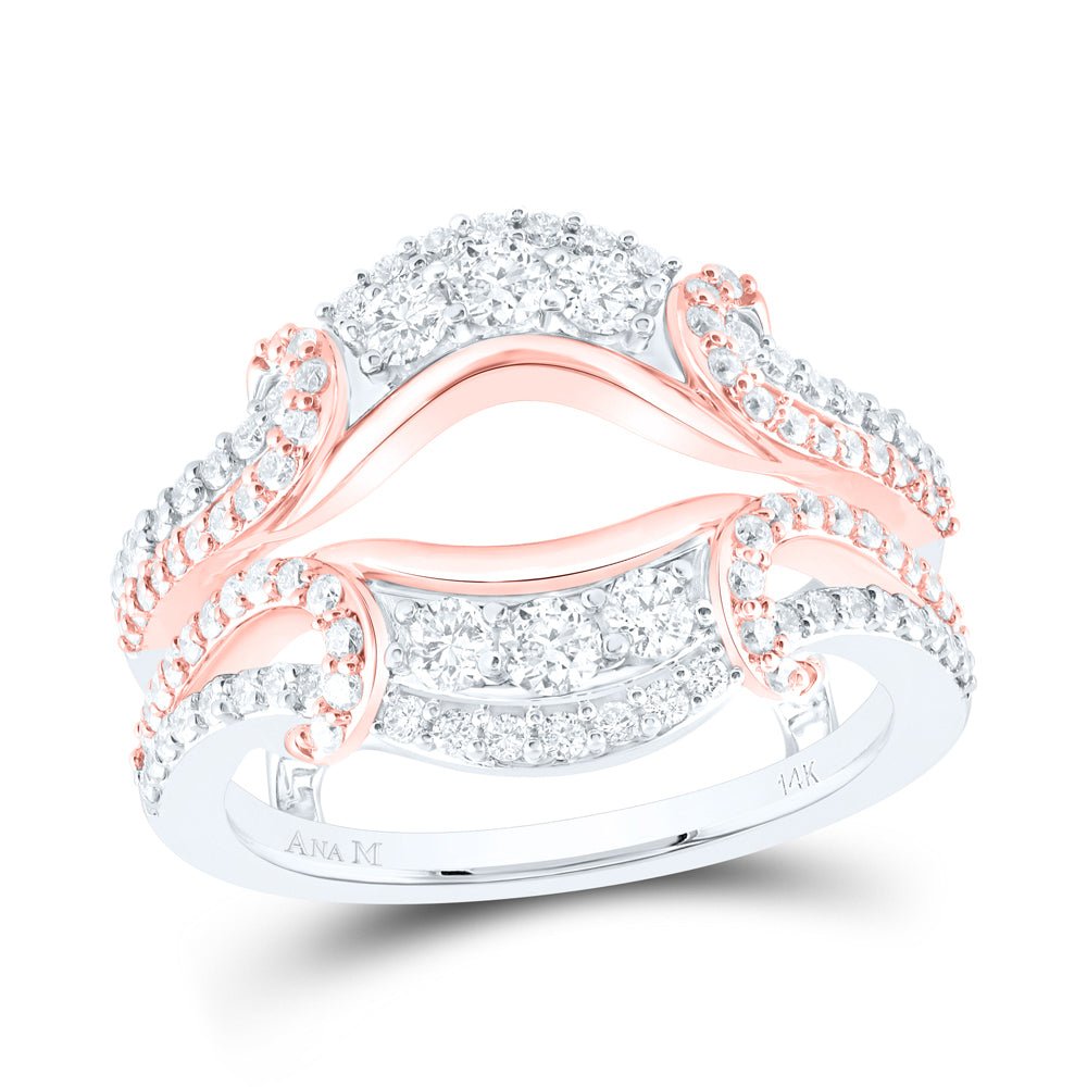 14K Two tone Gold Round Diamond Enhancer Ring 1 Cttw - Splendid Jewellery