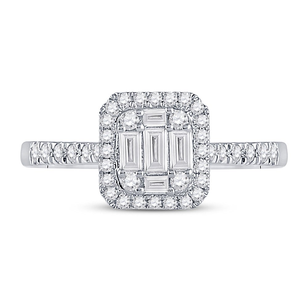 14K White Gold Baguette Diamond Diana Ring 1/2 Cttw - Splendid Jewellery