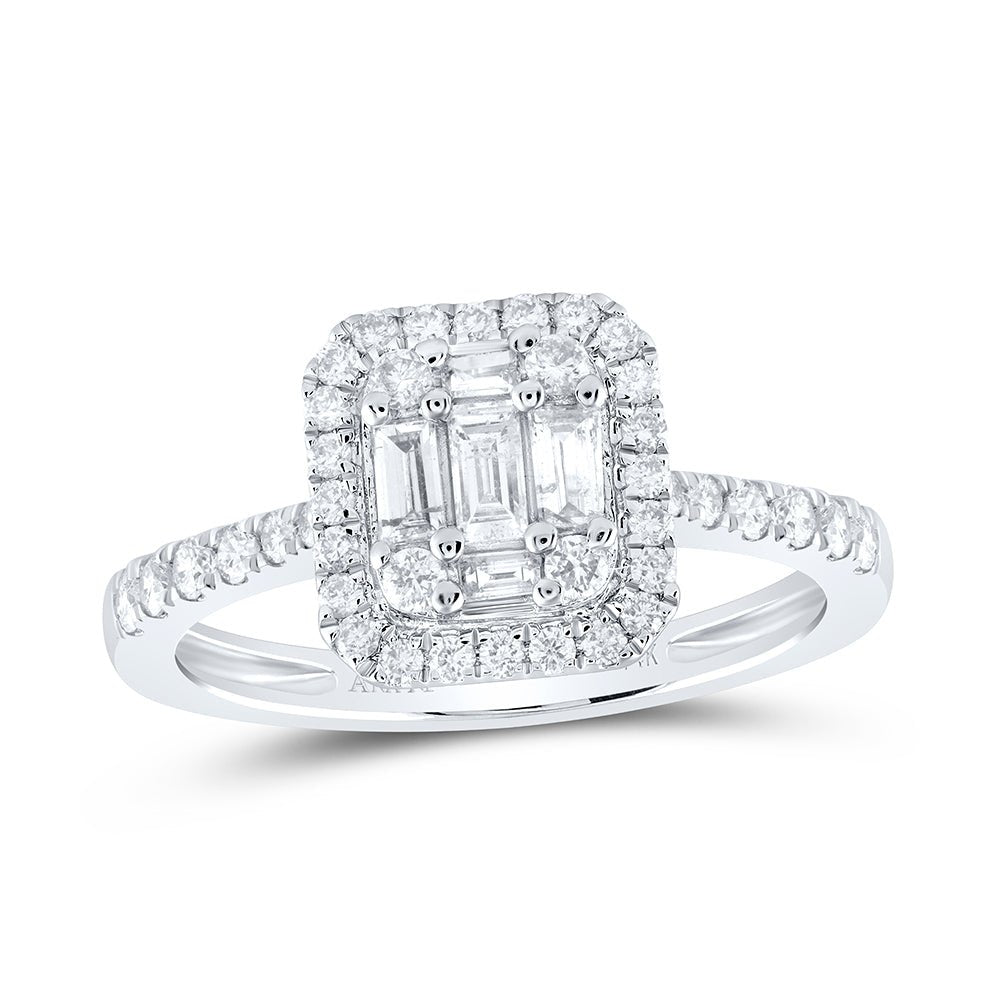 14K White Gold Baguette Diamond Diana Ring 1/2 Cttw - Splendid Jewellery