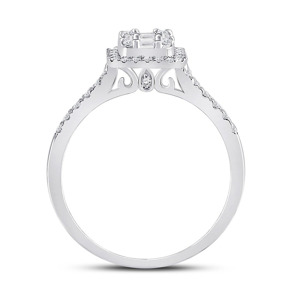 14K White Gold Baguette Diamond Diana Ring 1/2 Cttw - Splendid Jewellery