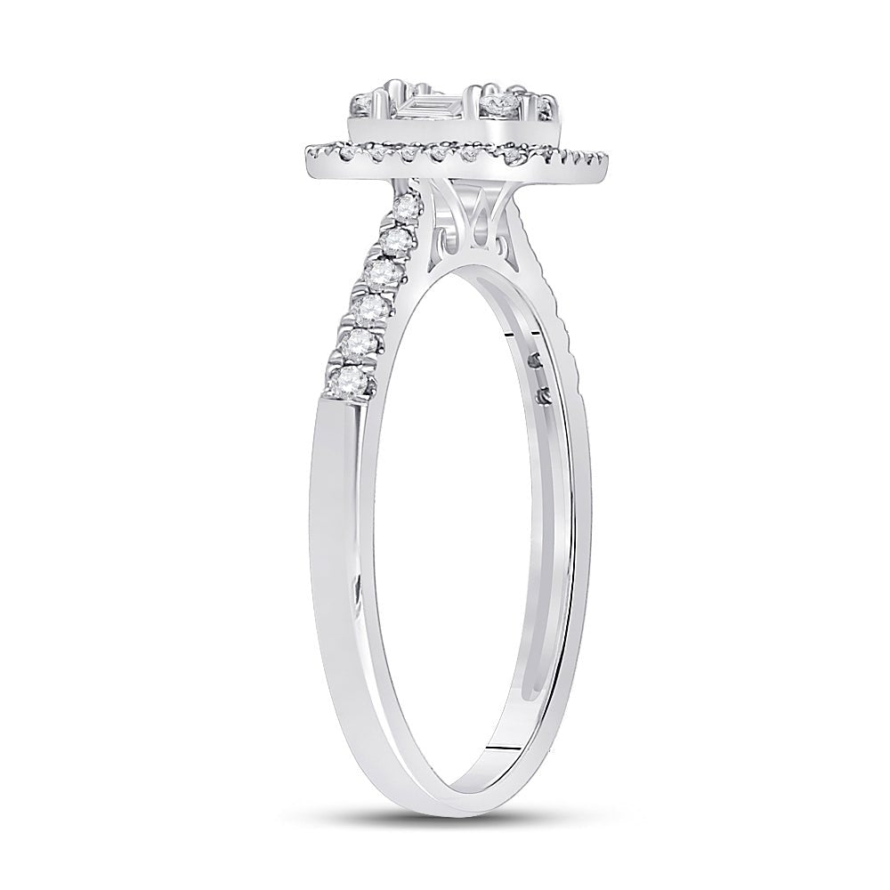 14K White Gold Baguette Diamond Diana Ring 1/2 Cttw - Splendid Jewellery