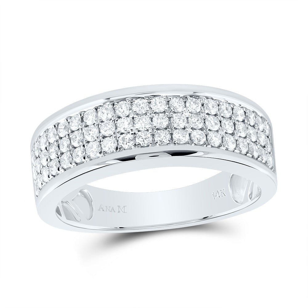 14K White Gold Diamond Cushion Trio Ring Set 2 3/8 Cttw - Splendid Jewellery
