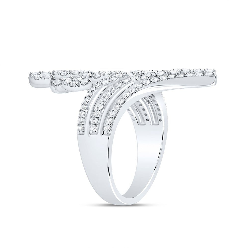 14K White Gold Diamond Designer Ring 1 1/4 Cttw - Splendid Jewellery