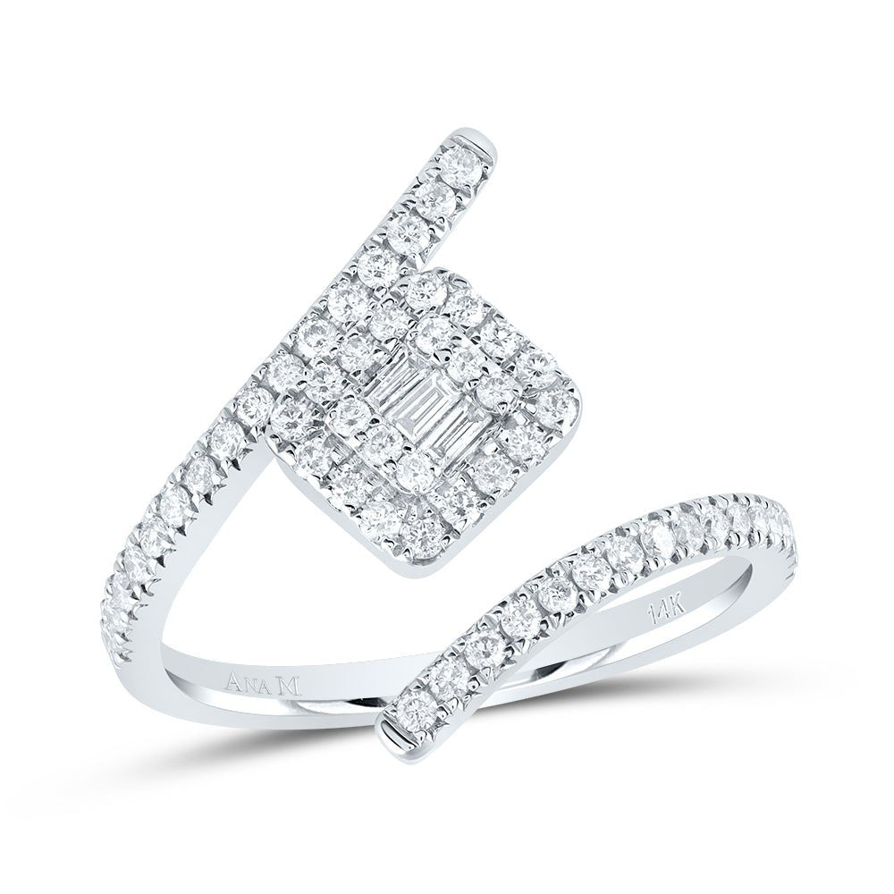 14K White Gold Diamond Designer Ring 1/2 Cttw - Splendid Jewellery