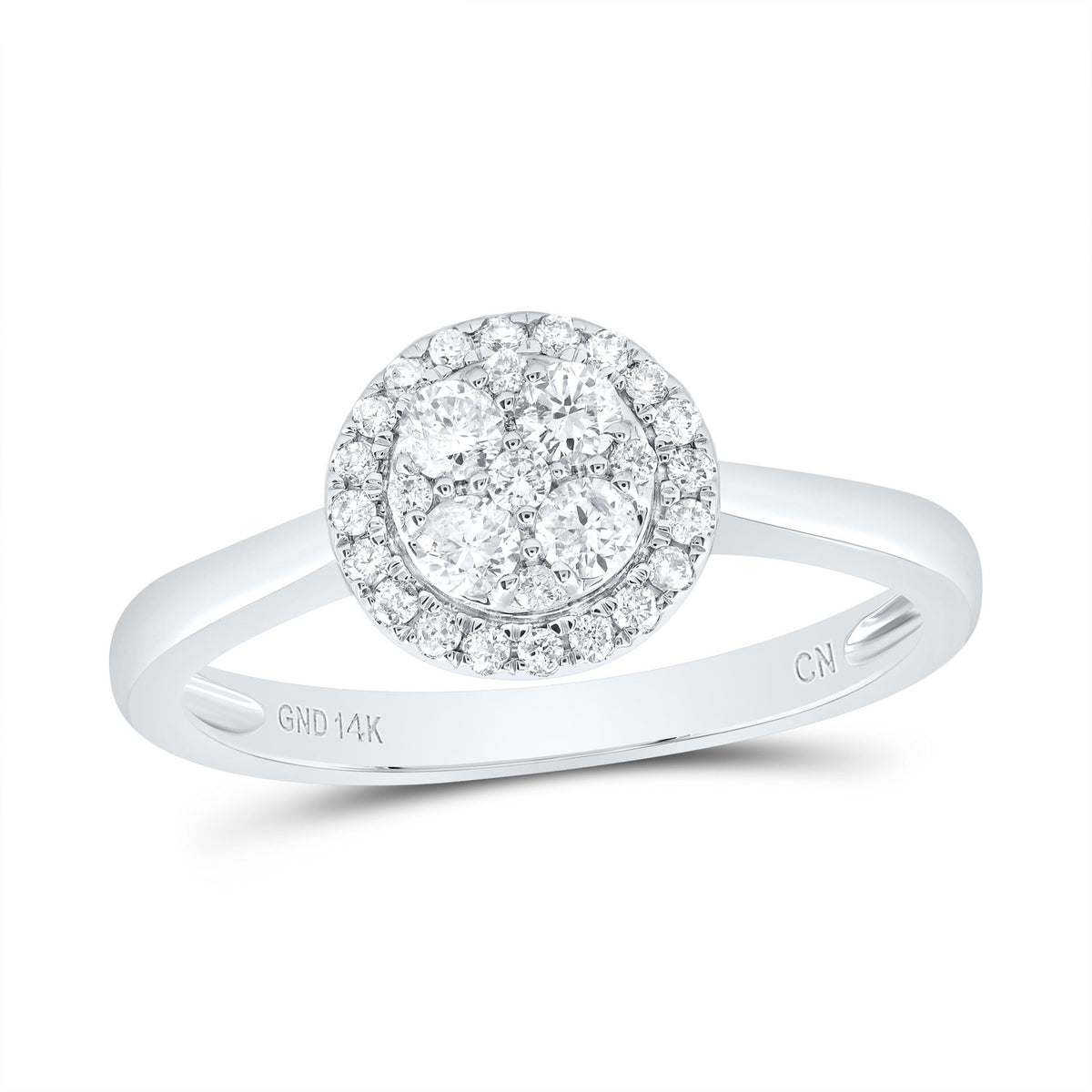 14K White Gold Diamond Designer Ring 1/3 Cttw - Splendid Jewellery