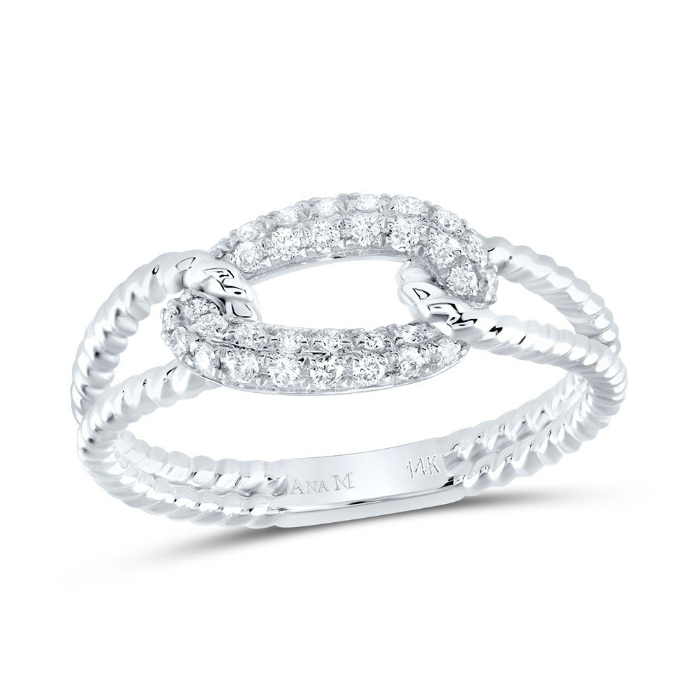 14K White Gold Diamond Designer Ring 1/5 Cttw - Splendid Jewellery