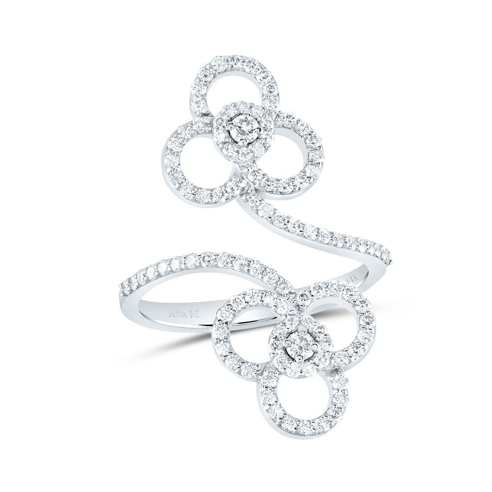 14K White Gold Diamond Designer Ring 5/8 Cttw - Splendid Jewellery