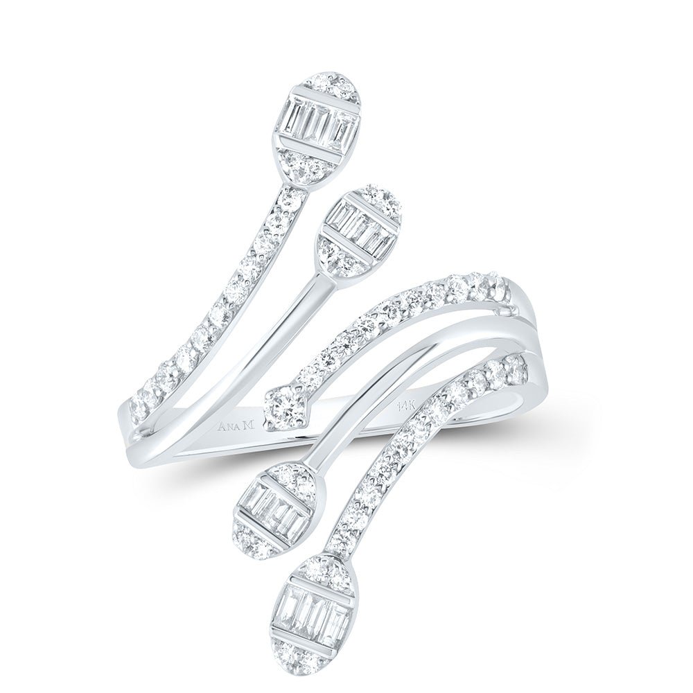 14K White Gold Diamond Designer Ring 5/8 Cttw - Splendid Jewellery