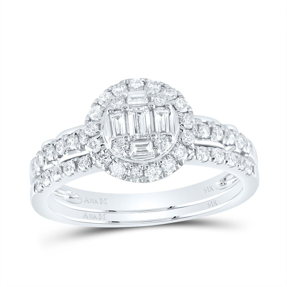 14K White Gold Diamond Diana Bridal Set 3/4 Cttw - Splendid Jewellery