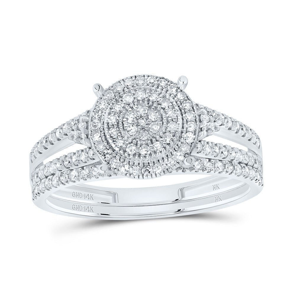 14K White Gold Diamond Fashion Bridal Set 1/2 Cttw - Splendid Jewellery