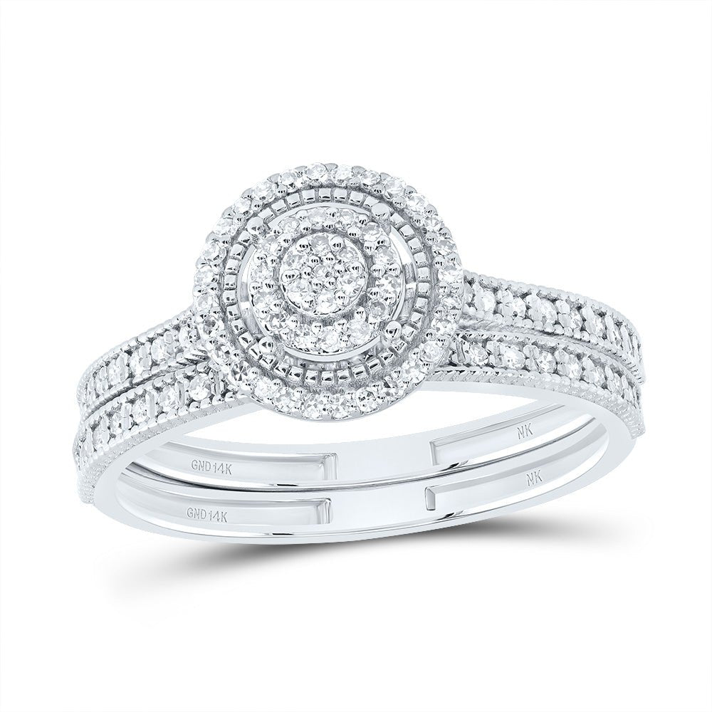 14K White Gold Diamond Fashion Bridal Set 1/3 Cttw - Splendid Jewellery